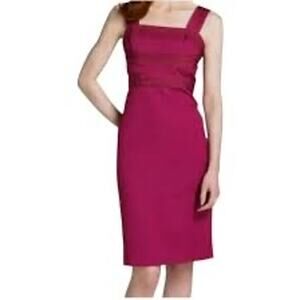 Robert Rodriguez Magenta Double-Knit Grosgrain Sheath Dress‎ Size 8